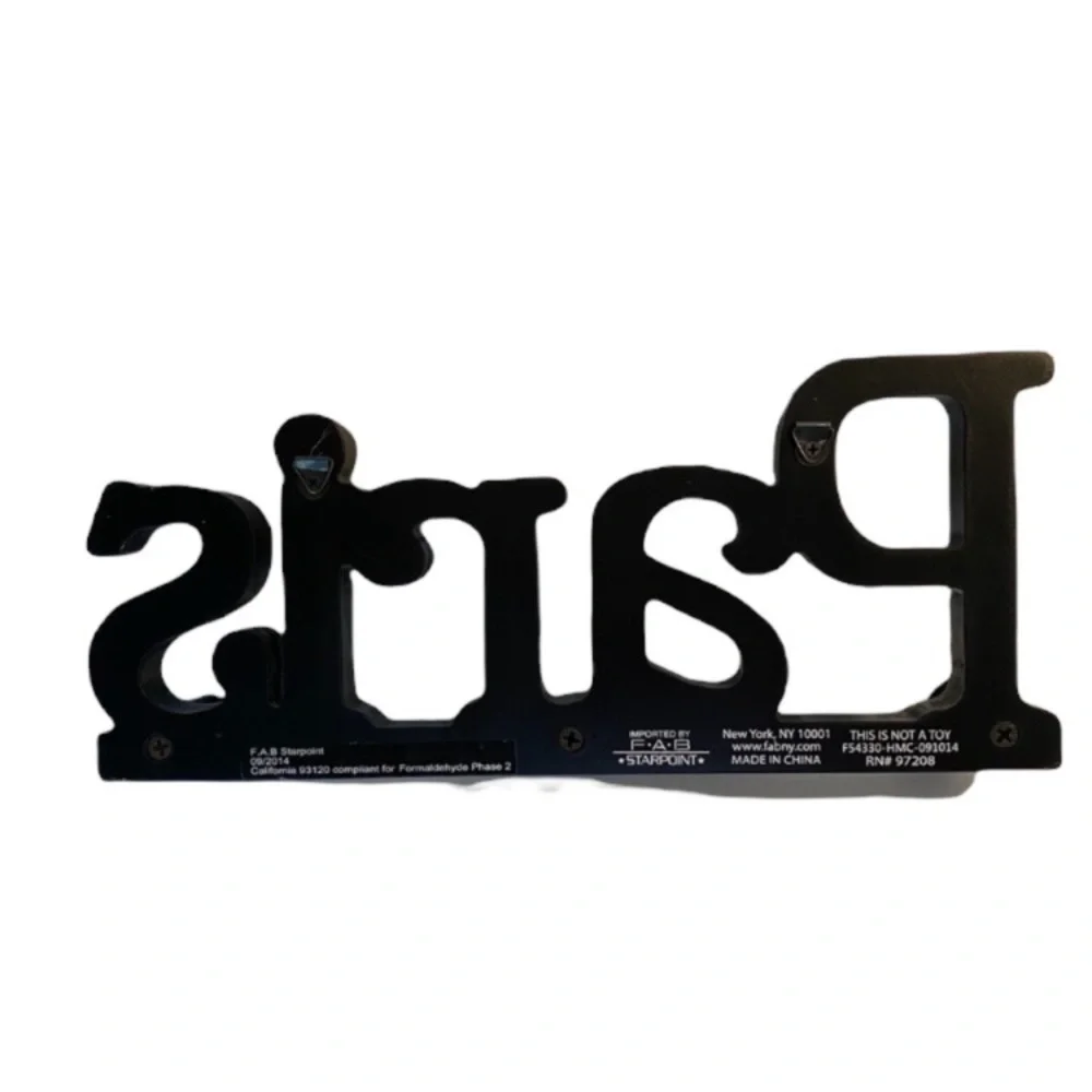 Paris Wall Hook Sparkling Hanger Organizer Jewelry Lingerie Rhinestone Gem Black